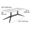 contemporary coffee table laminate top is forty seven and a quarter inches long